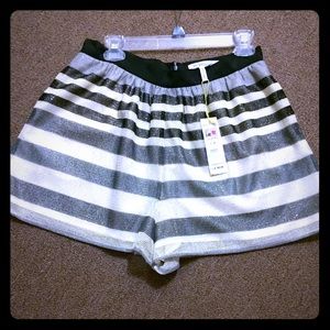 BCBG black & white stripe shorts