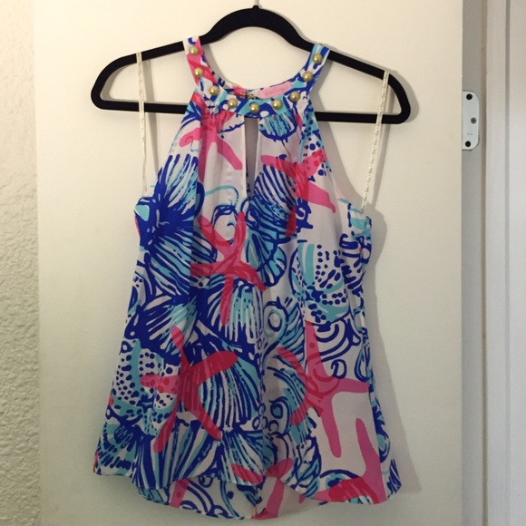 Lilly Pulitzer starfish silk top