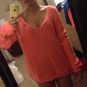 Long sleeve peach sweater