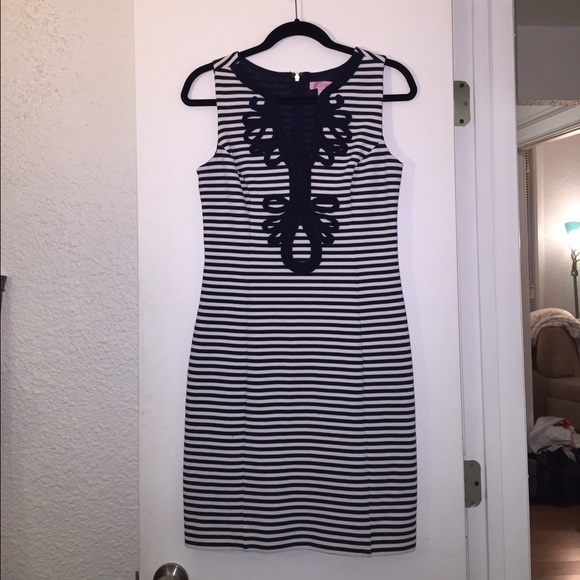 Lilly Pulitzer navy and white striped dress