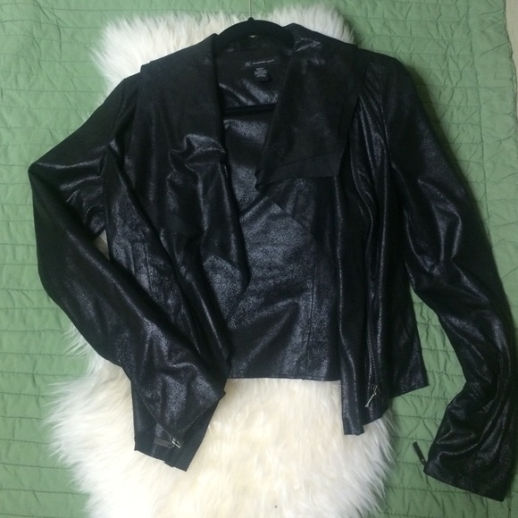 INC Drapey Faux Suede Leather Jacket