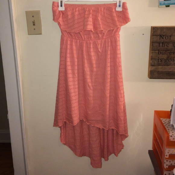 Orange strapless sundress
