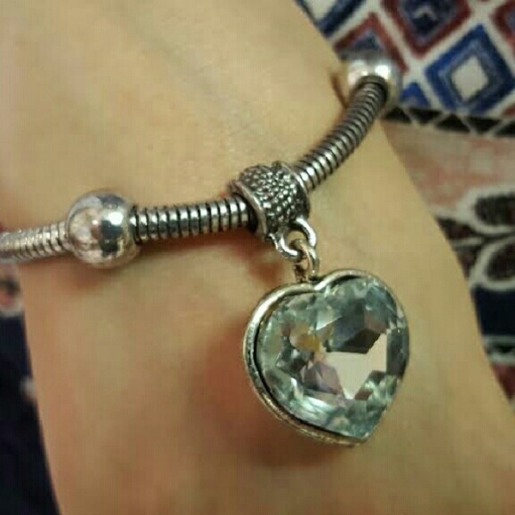Cute Crystal Heart Dangle Bracelets, matching neck - Picture 1 of 1