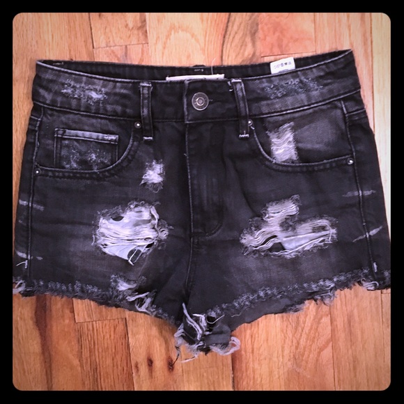 Black Denim Shorts