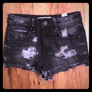 Black Denim Shorts