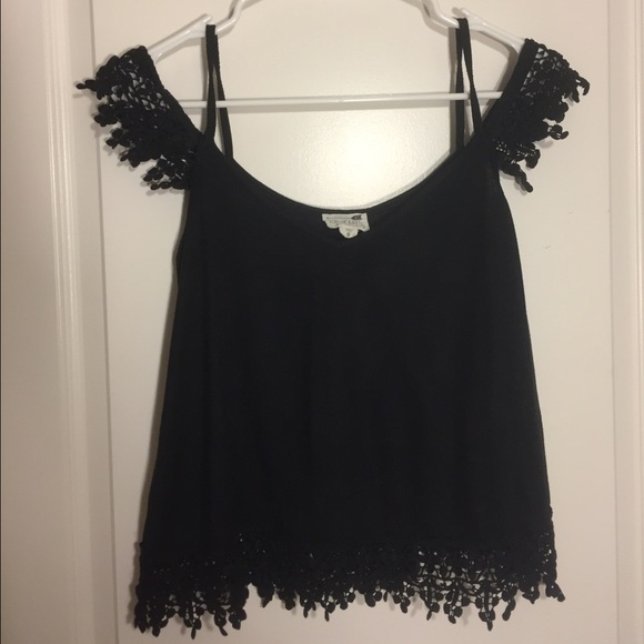 LA Hearts Crochet Trim Top