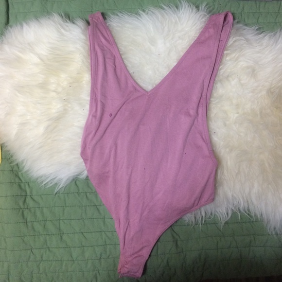 Pale Pink Open-Back Bodysuit