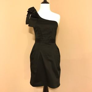 French Connection one-shouldered black dress