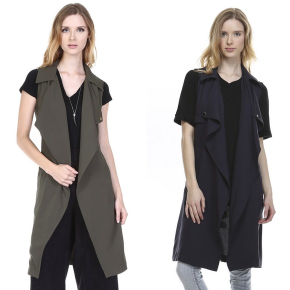 ‼️SALE‼️Sleeveless Military Belted Trench Jacket - Picture 2 of 4