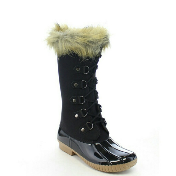 Now in stock!! Knee high duck boots faux fur-lined