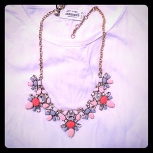 J Crew necklace - coral, grey, white