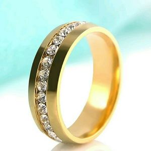 Stainless steel Single Row Band Ring