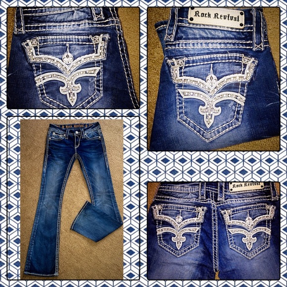 EUC ROCK REVIVAL ETTY BOOT STRETCH BLING 25X32🎉