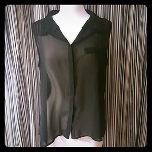 Black sheer sleevless M