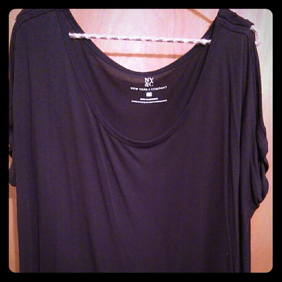 Black Peekaboo Shoulder Top