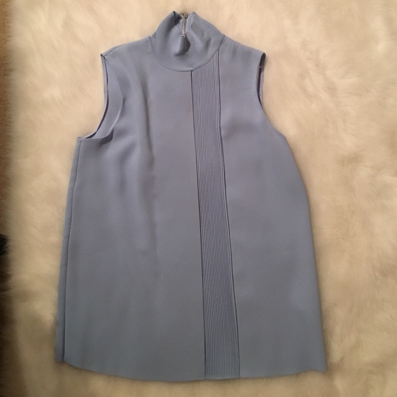 Vince high neck baby blue blouse tank s