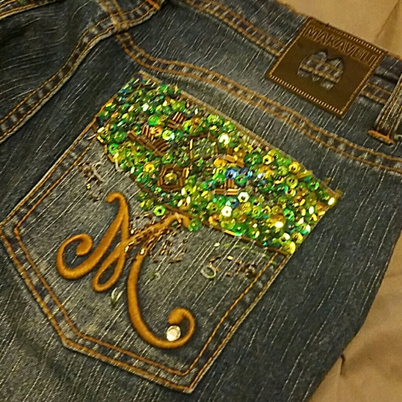 Sequins Jeans Tons Of Detail Size 5