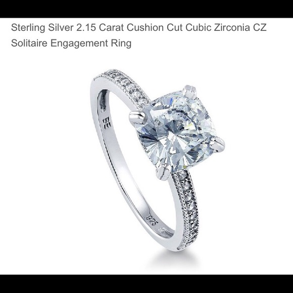 New 2.5 carat cushion cut cubic zirconia