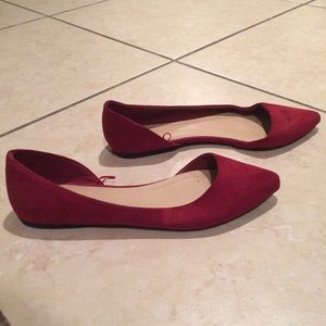 Burgundy flats