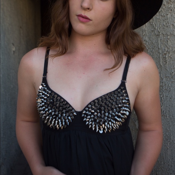 Grunge Studded Bra Dress