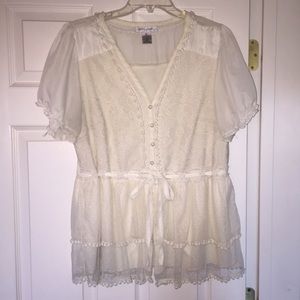 Lace overlay sweater