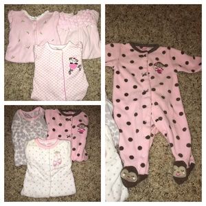 Lot of newborn baby girl footsies