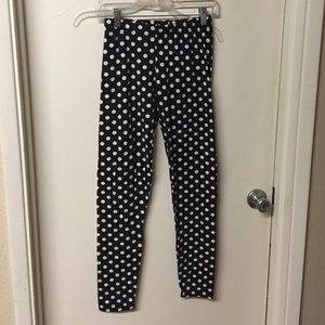 Navy and White Polka Dot Leggings