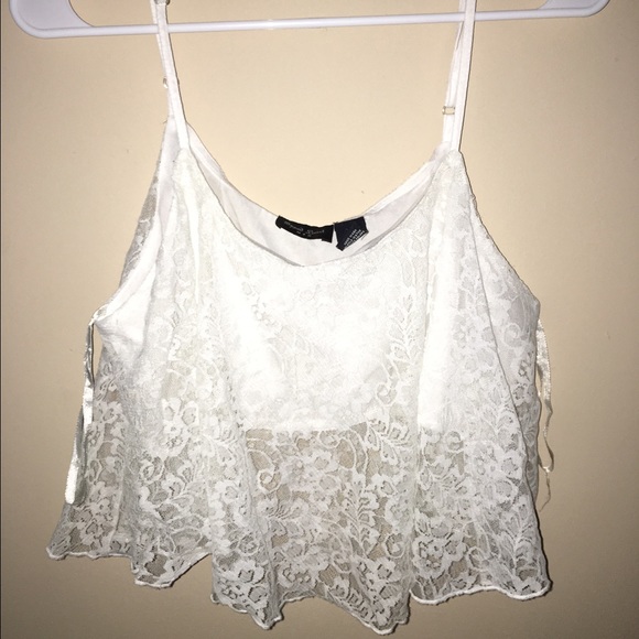 White Lace Crop Top