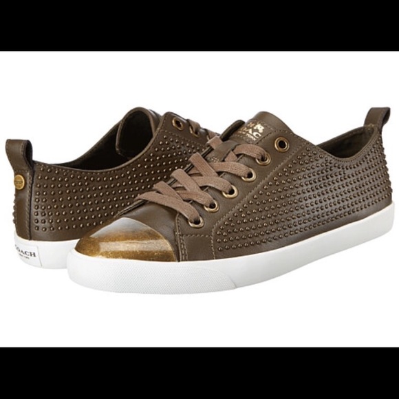 Coach Makayla Olive Fatigue Studded Soft Sneaker