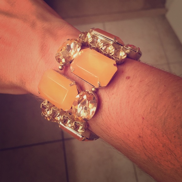 LOFT Jewelry - Ann Taylor Loft tangerine colored jeweled bracelet
