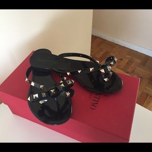 Valentino rock stud flip flops