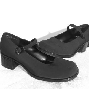 Black Mary Jane style shoes