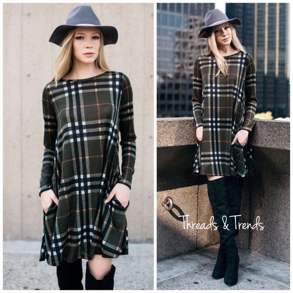 Threads & Trends Dresses & Skirts - Plaid Sweater Shift Dress ⭐️LIMITED QUANTITY⭐️