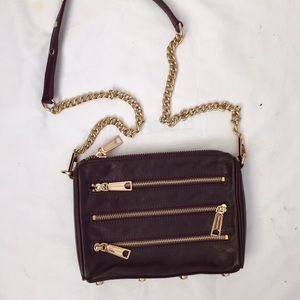 Rebecca Minkoff Mini 5-Zip in black cherry