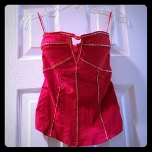 Red Strapless Top