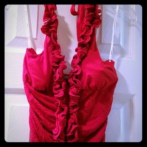 Red Raffle Blouse