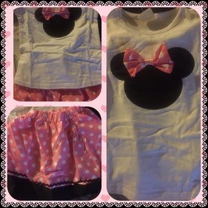 2-3T Minnie Mouse shirt and skirt NWT