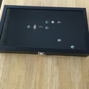 Jewelry display case with 72 slot Ring holder