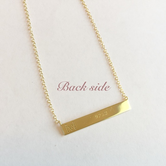 New 18K Bar Necklace!! In A, E, J & M - Picture 3 of 4