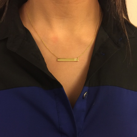 New 18K Bar Necklace!! In A, E, J & M - Picture 4 of 4