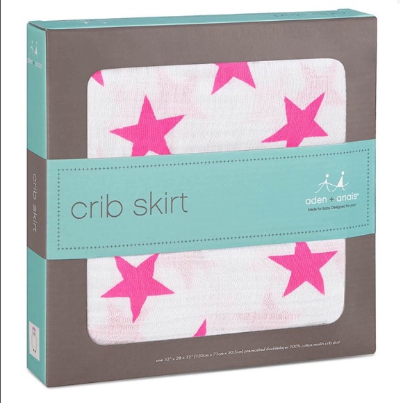 Aden & anais {Fluro pink} crib skirt