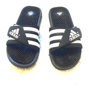 Adidas Black and White Sandals (unisex)