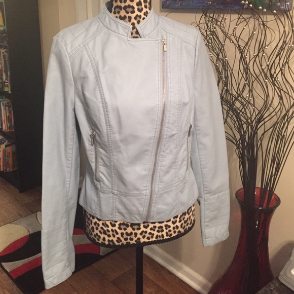 Light Blue Pleather Jacket