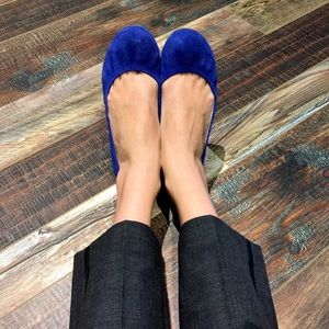 J. Crew Cece Suade Flats, 9, Cobalt