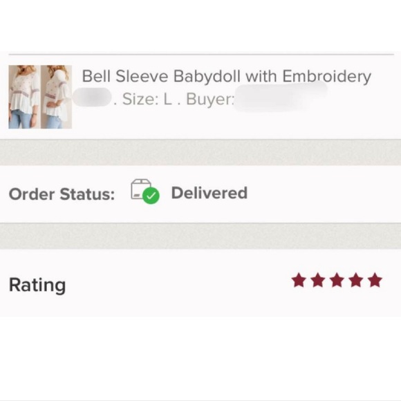 ‼️LAST ONE‼️Bell Sleeve Babydoll with Embroidery - Picture 4 of 4