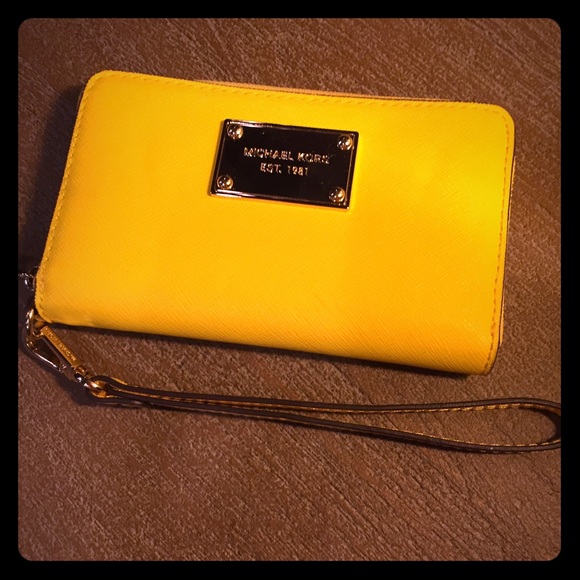 Michael Kors Yellow Cell Phone Wristlet/Wallet