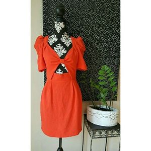 TOMATO RED Cut out dress
