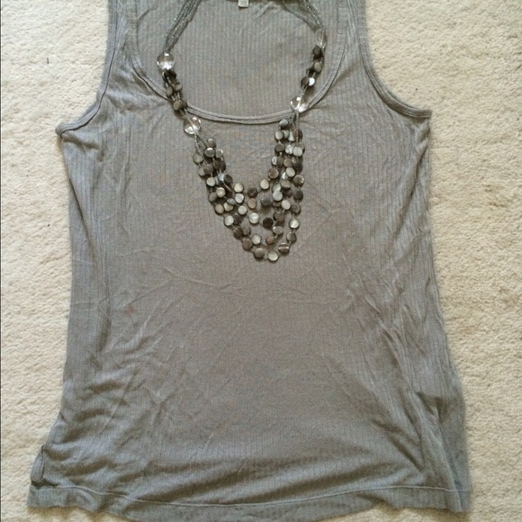 Massimo Duti silver shimmer vest top