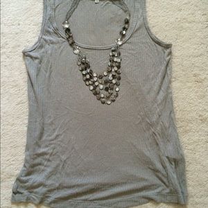 Massimo Duti silver shimmer vest top