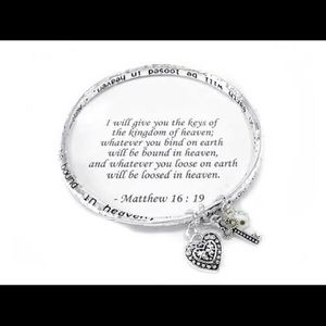 Keys of heaven scripture bracelet mustard seed cha